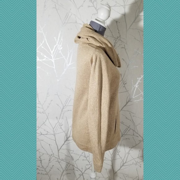 J. Crew Heathered Beige Oatmeal Funnel Neck Sweatshirt - Picture 3 of 5